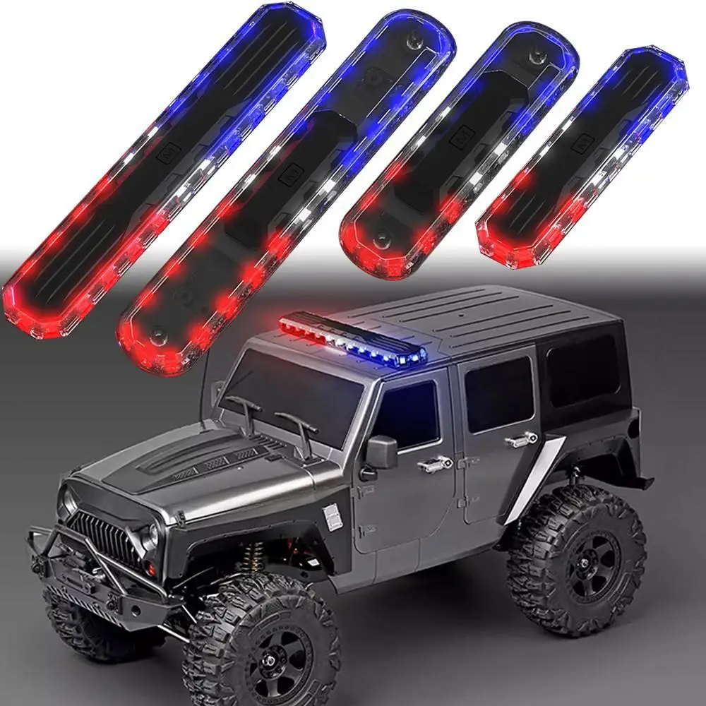 

Rc Car Roof Lamp 7 Colors And 12 Modes Led Light Bar For 1/10 Rc Crawler Trax/as Trx4 Trx4m Axial Scx10 Scx24 Rgt D90 Yikong Hsp