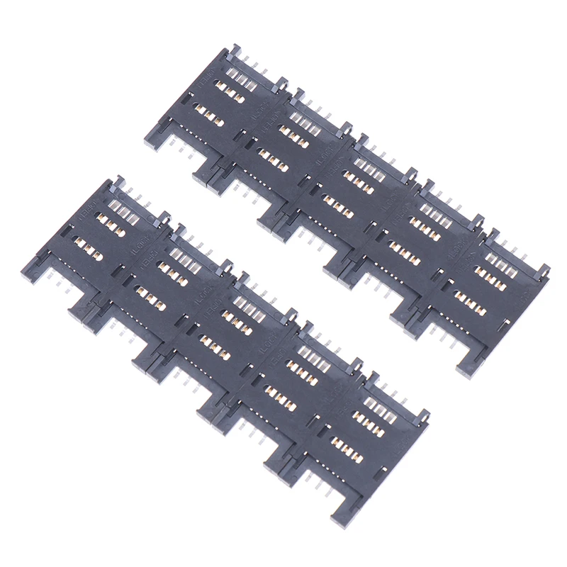 10PCS SIM Card Holder 6PIN Card Socket SIM Card Slot Connector for Phone