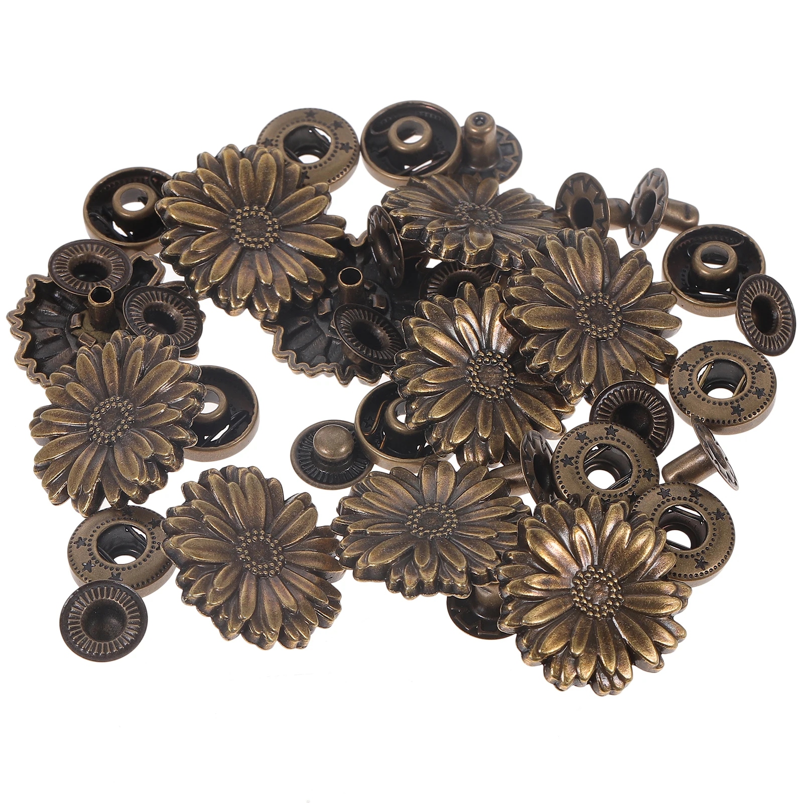 

10 Sets Antique Alloy Snap Buttons Tool Fasteners Clasp DIY Craft Accessories Office