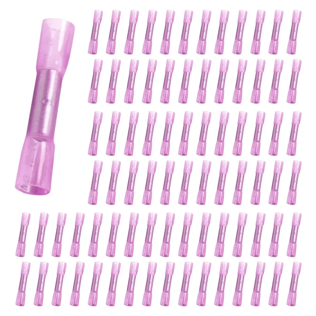 A1832P ~Heat Shrink Butt Connectors Waterproof Electrical Crimp Terminals Marine Grade Insulated Wire Connectors for Boat 100pcs
