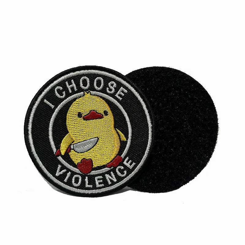 I Choose Violence Meme Patch Military Morale Embroidered Applique Hook and Loop Badge for Tactical Backpack Jackets Clothes Caps