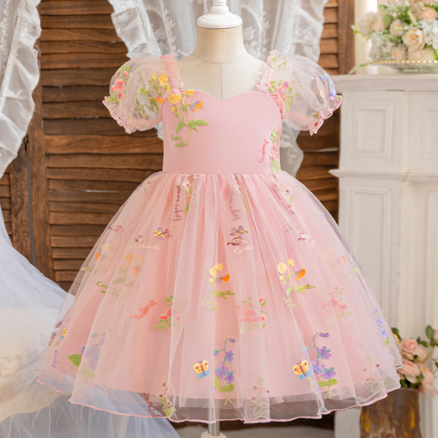 Vestido de hada para niña pequeña, princesa de 1 a 5 años, vestido de flores para fiesta de cumpleaños para recién nacido, Vestidos con tutú de tul para boda, disfraces para niñas
