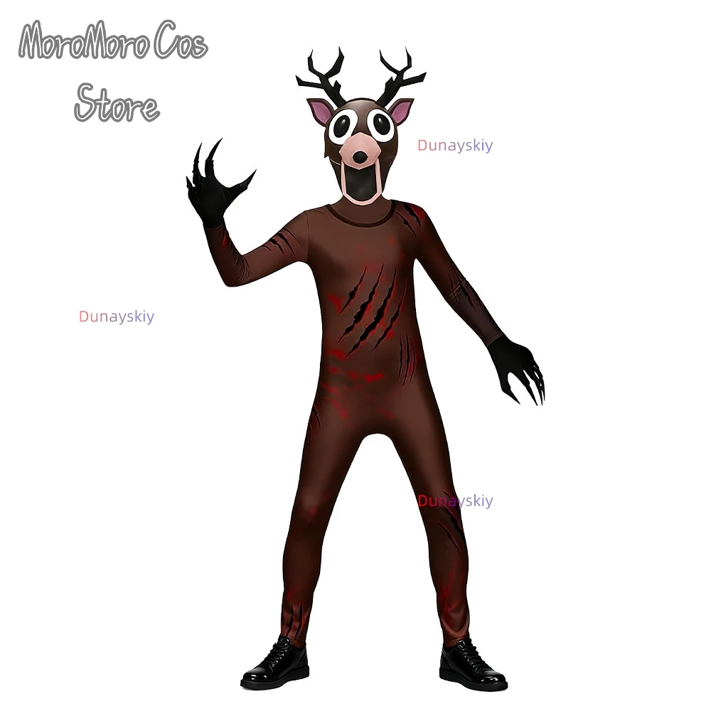 Straszny kostium na Halloween dla dziecka Gra 99-noc na leśnym polu Kostium cosplay jelenia Koszmarowy potwór JELONEK Urodziny 할로윈 의상