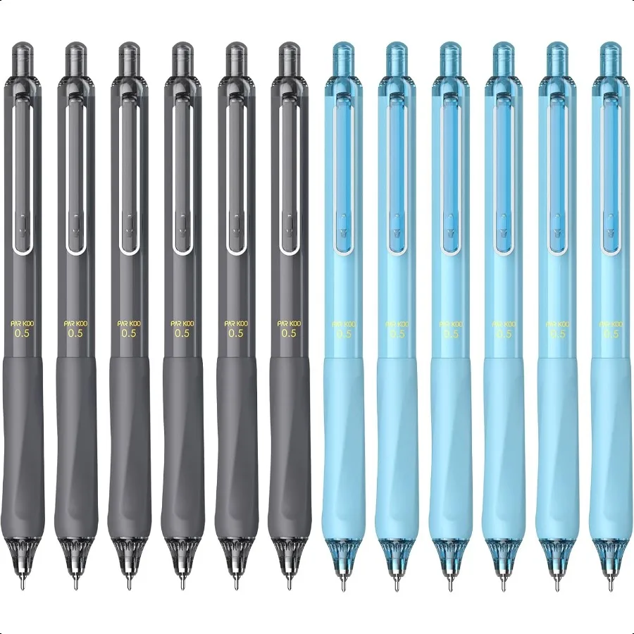 

Гелевые ручки Quick Dry Ink Fine Point 0,5 мм, выдвижной шарик, 6 черных, 6 синих чернил, набор бесшумных ручек для ведения журналов, нет