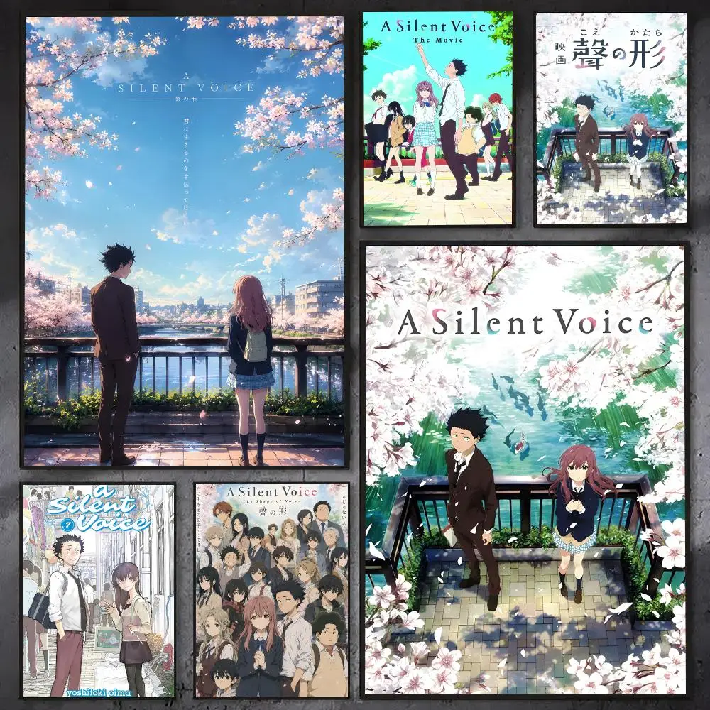 A Silent Voice Anime Poster Waterproof Sticky Wall Art Print For Bedroom Living Room Hallway Bar Home Decor