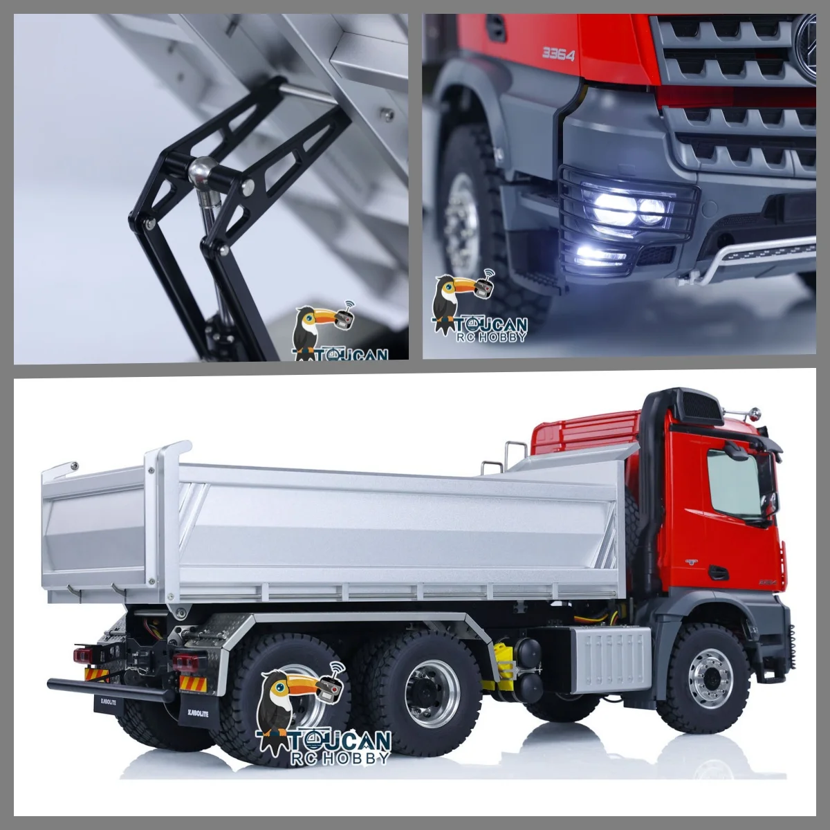 

K3364 Kabolite 1/14 Гидравлический RC Самосвал 6x6 Красный Самосвал Автомобили с дистанционным управлением Собранная модель Свет Звуковая игрушка TH22554