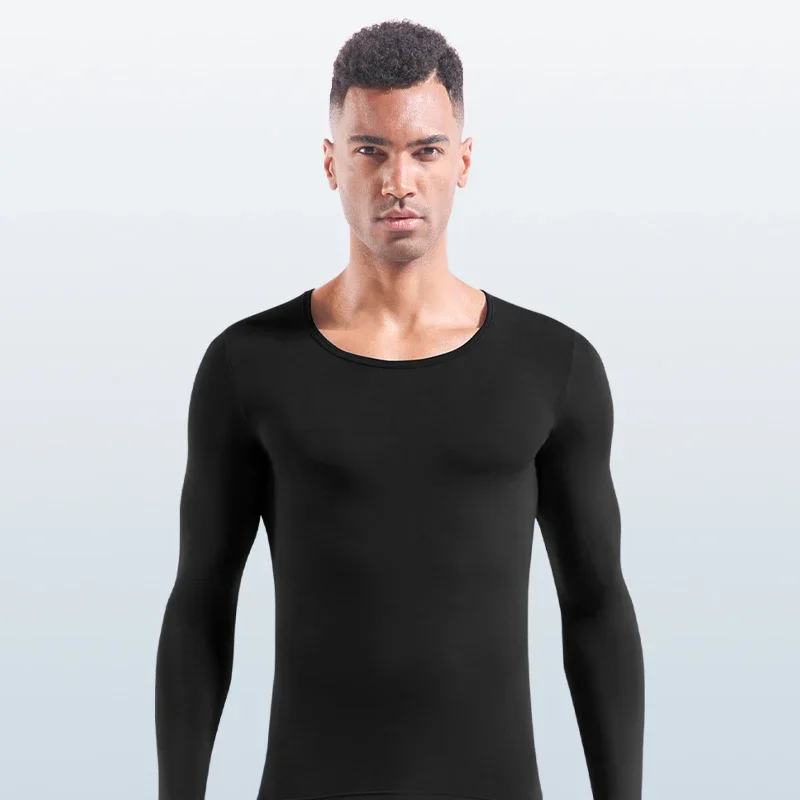 Men's thermal underwear pure cotton large neck V-neck autumn clothes bottoming shirt autumn and winter solid color thin slim top