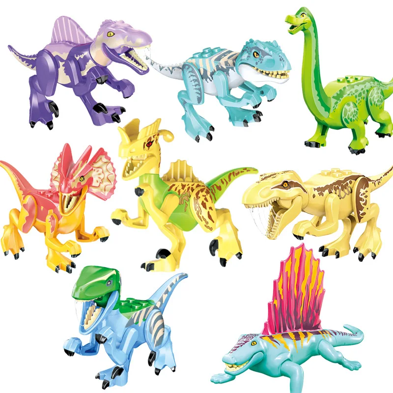 Petit ensemble de blocs de construction de dinosaures jurassiques, jouet éducatif miniature en pièces de rechange, modèle d'animal préhistorique Stegosaurus pour