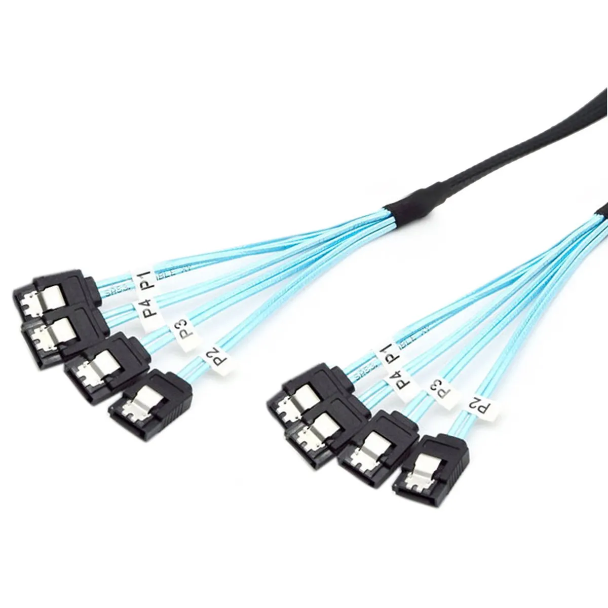 CY Internal SAS 4 SATA Host to 4 SATA 7pin Target Hard Disk 6Gbps Data Server Raid Cable 50cm