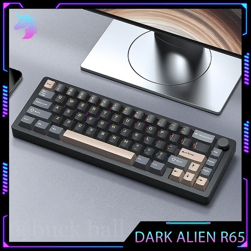 

DARK ALIEN R65 3 Mode 2.4G Mechanical Keyboard 66Keys Aluminum Alloy Bluetooth Wireless Keyboards Structure RGB Gaming Keyboards