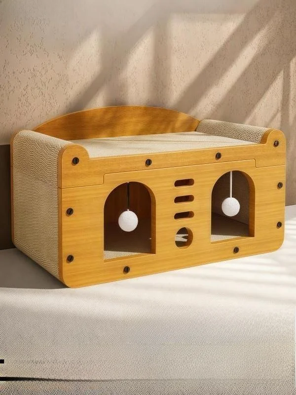 

Двухслойная домашняя когтеточка, износостойкая, без опускания, домашняя вилла, универсальная когтеточка для четырех сезонов