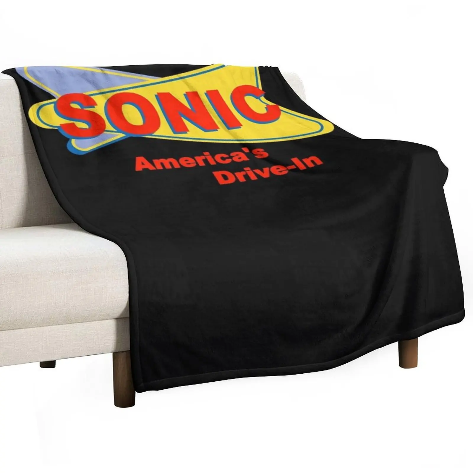 

Sonic America&x27;s drive-in Fast Food Logo Red Essential T-Shirt Throw Blanket Decorative Beds Comforter Blankets