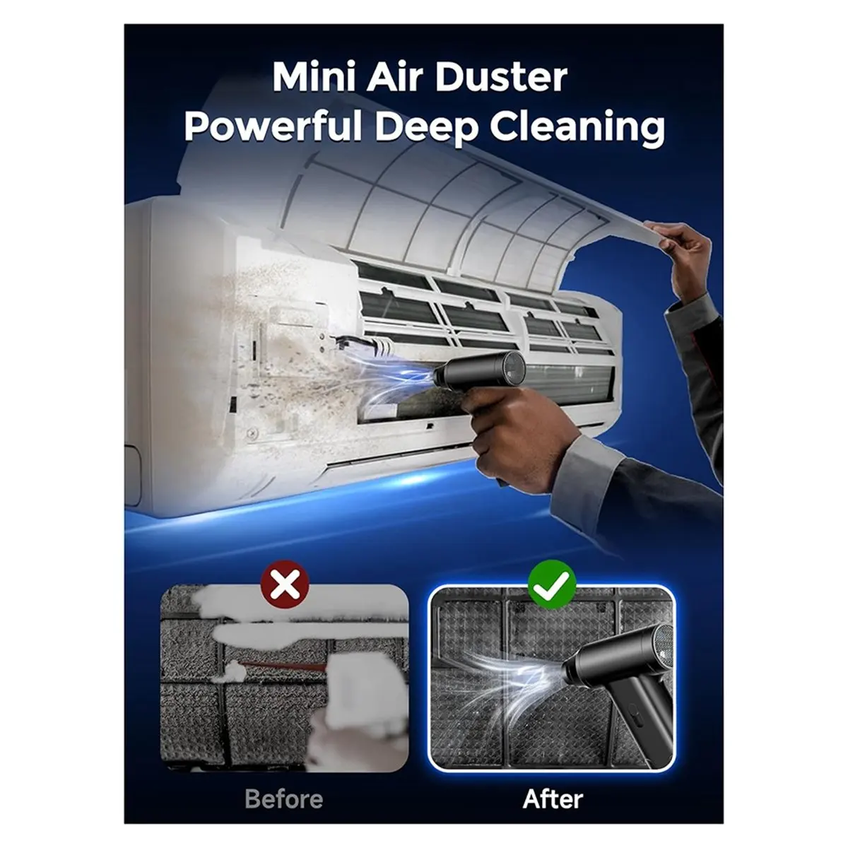 【~ New A88T】Compressed Air Duster, Portable Electric Air Duster for Computer, Car, Home, , Cordless Keyboard Cleaner