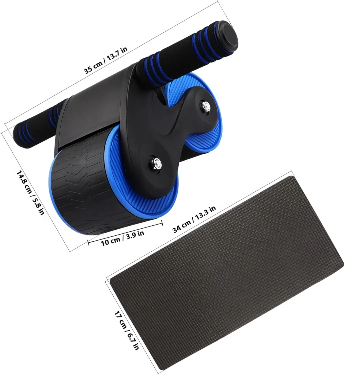 PRETYZOOM Automatic Rebound Ab Roller Wheel with Knee Pad and Phone Holder for Home Fitness Core Strength Training Abdominal Exe