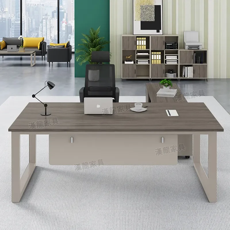 Modern Simple Boss Desk and Chair Combination Office Furniture for Manager Supervisor Executive Workstation