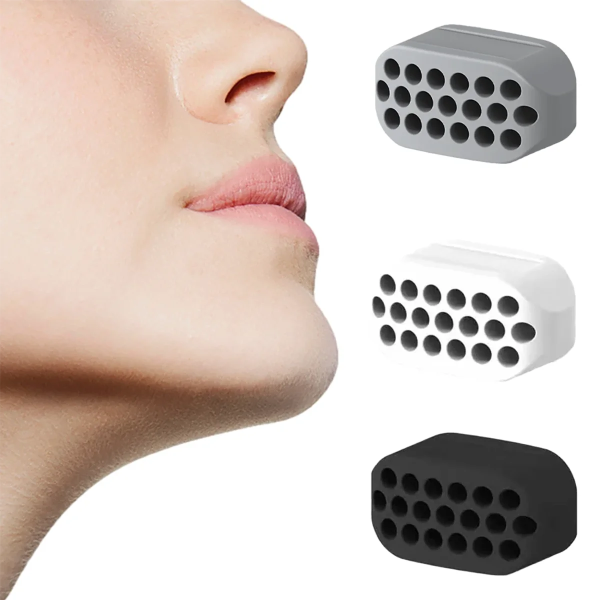 Duplo Chin Silicone Exerciser, Jawline Ball, Fortalecedor Muscular Facial, Food-grade, Fitness Ferramenta de Beleza, Jaw Trainer