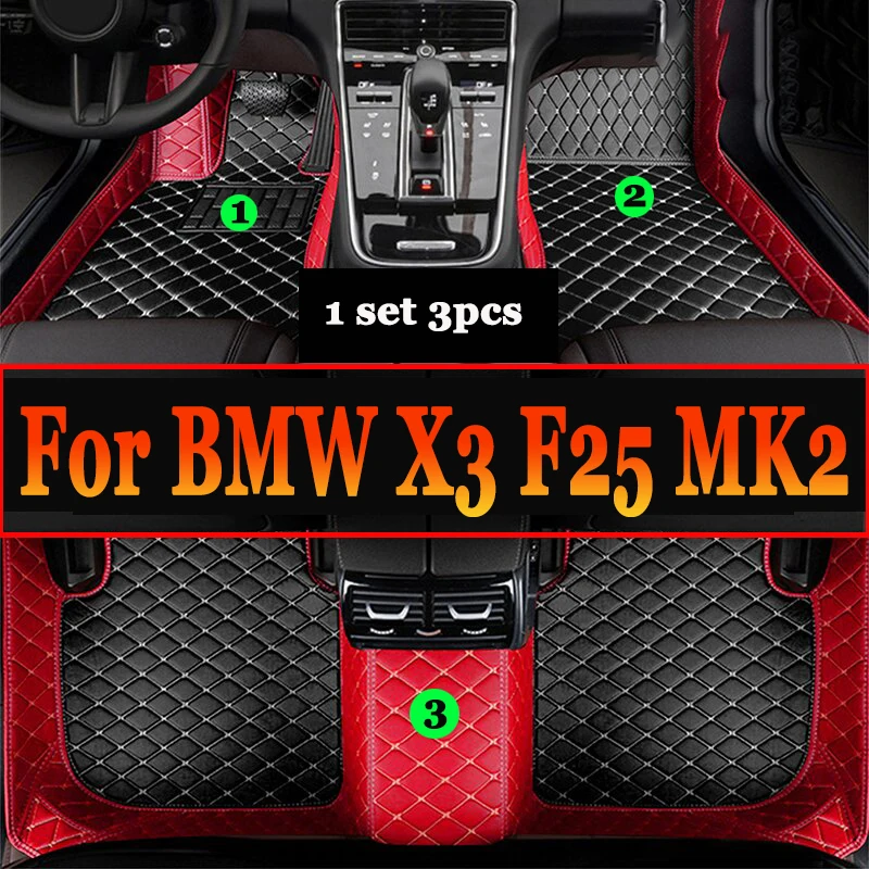 

Car Floor Mats For BMW X3 F25 MK2 2011~2014 Leather Luxury Mat Protective Pad Rug Covers Carpet Car Accessories Interior Parts