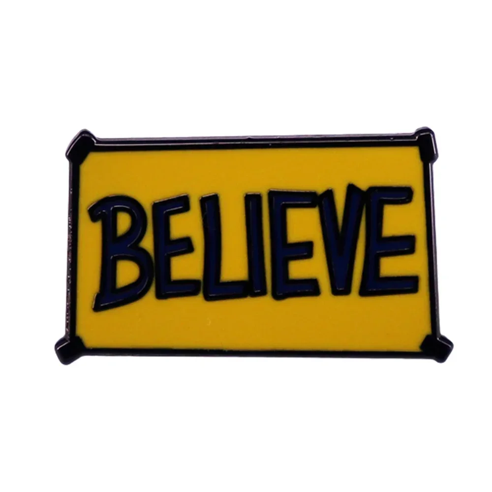 BELIEVE Hard Enamel Pin Football Theme Metal Badge Brooch for Jewelry Accessory