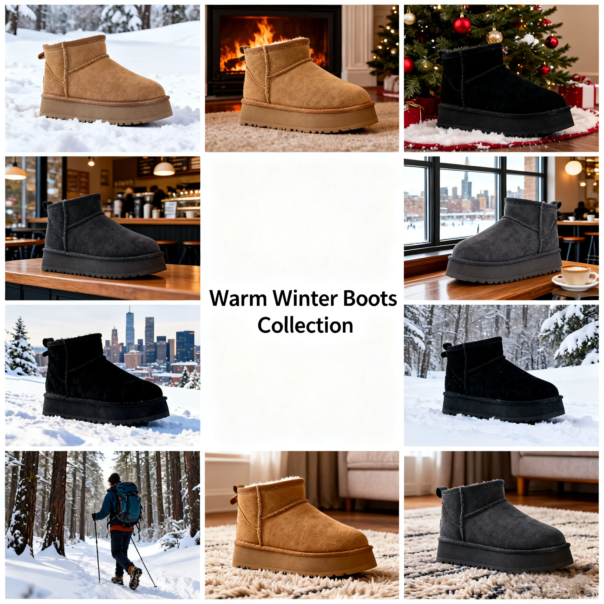 

Australia rose red artificial wool high-top shoes women outdoors round-toe loafers luxury brand mint green warm casual shoes