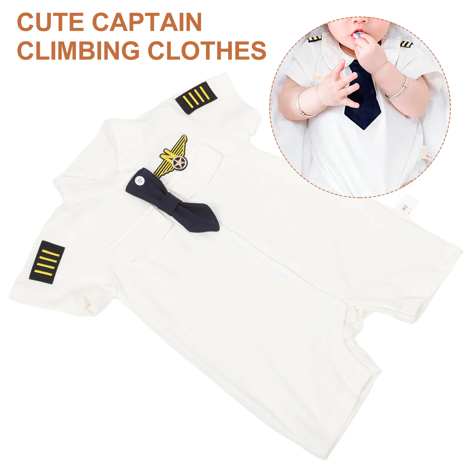 

Navy Collar Baby Jumpsuit 80Cm Comfortable Cotton Infant Climbing Clothes Skin-Friendly Breathable Outfit For Newborn