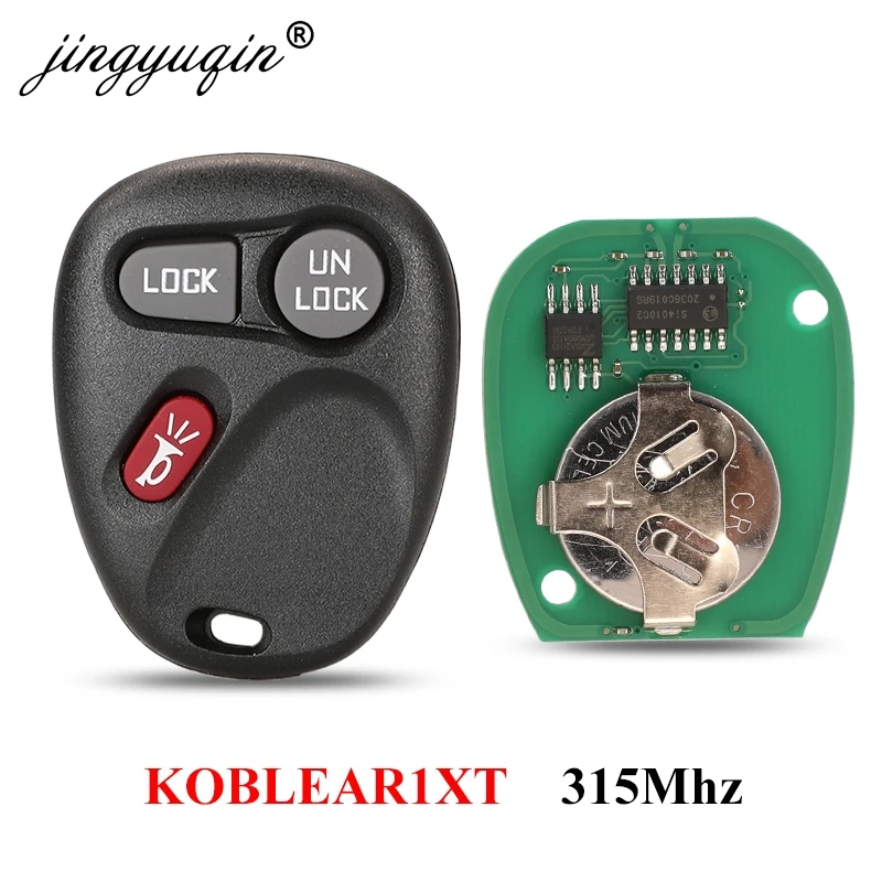 Jingyuqin kobstudent 1xt telecomando senza chiave per Chevrolet Silverado peribano S10 Tahoe Fit GMC Yukon Sierra 315Mhz 3 pulsanti portachiavi auto