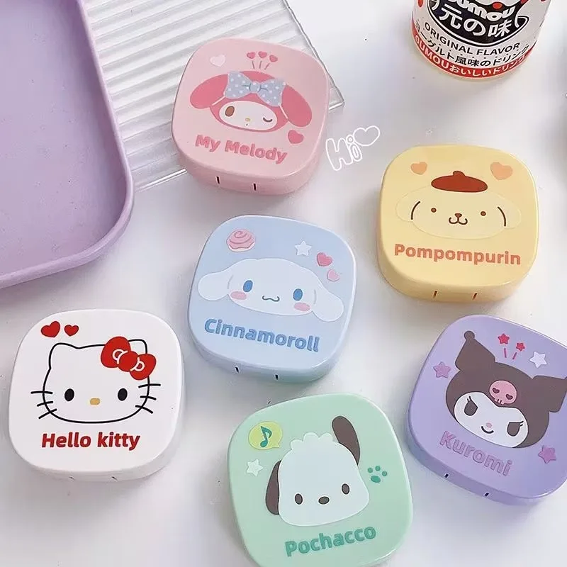 

1Pcs Cute Cartoon Big Head Pacha Dog Kulomi Yugui Dog Contact Lens Contact Storage Disinfection Box Contact Care Box Fashion New