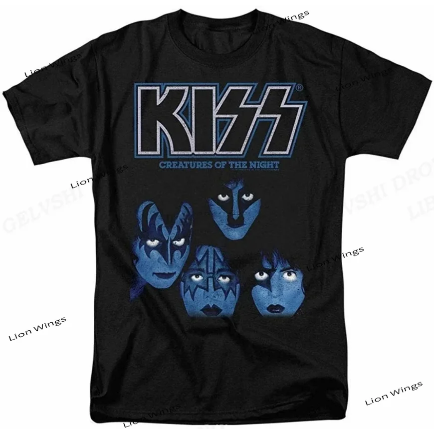 T-shirt Cotton Men Women Kiss Band T Shirt Fashion Tshirt Kids Hip Hop Tops Tees Unisex Camisetas Hombre Tops Rock Band