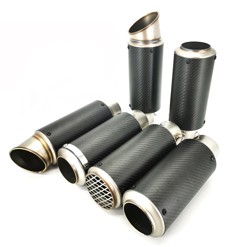 AliExpress NONE 51mm 60mm Universal Motorcycle Exhaust Pipe With DB Killer Muffler Carbon Fiber Motocross Racing Escape For Pit Bike BMW Kawasak