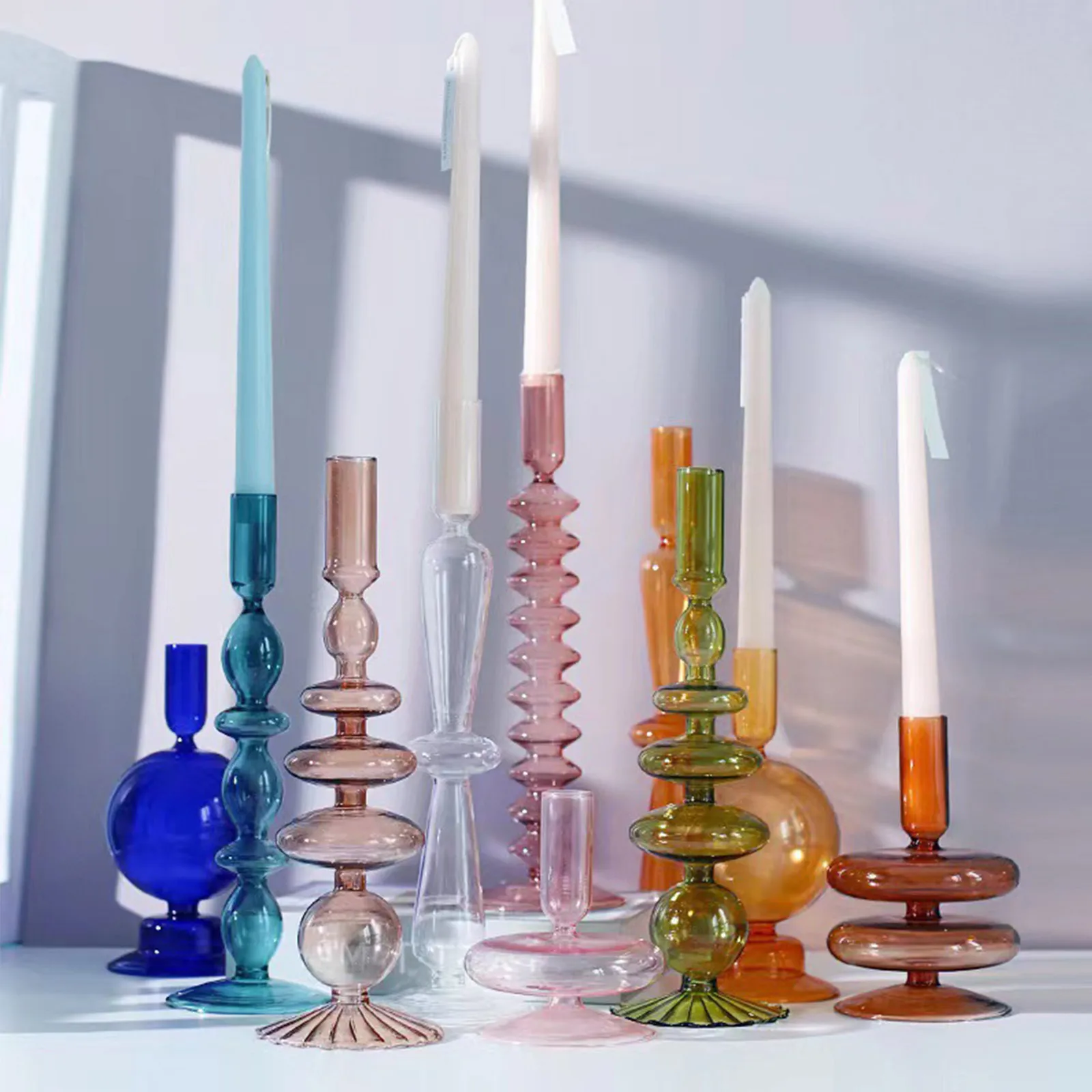 Multifunctional Glass Vase Candle Holder Modern Elegant Flower Vase Table Decor For Centerpiece Wedding Home Housewarming Gift