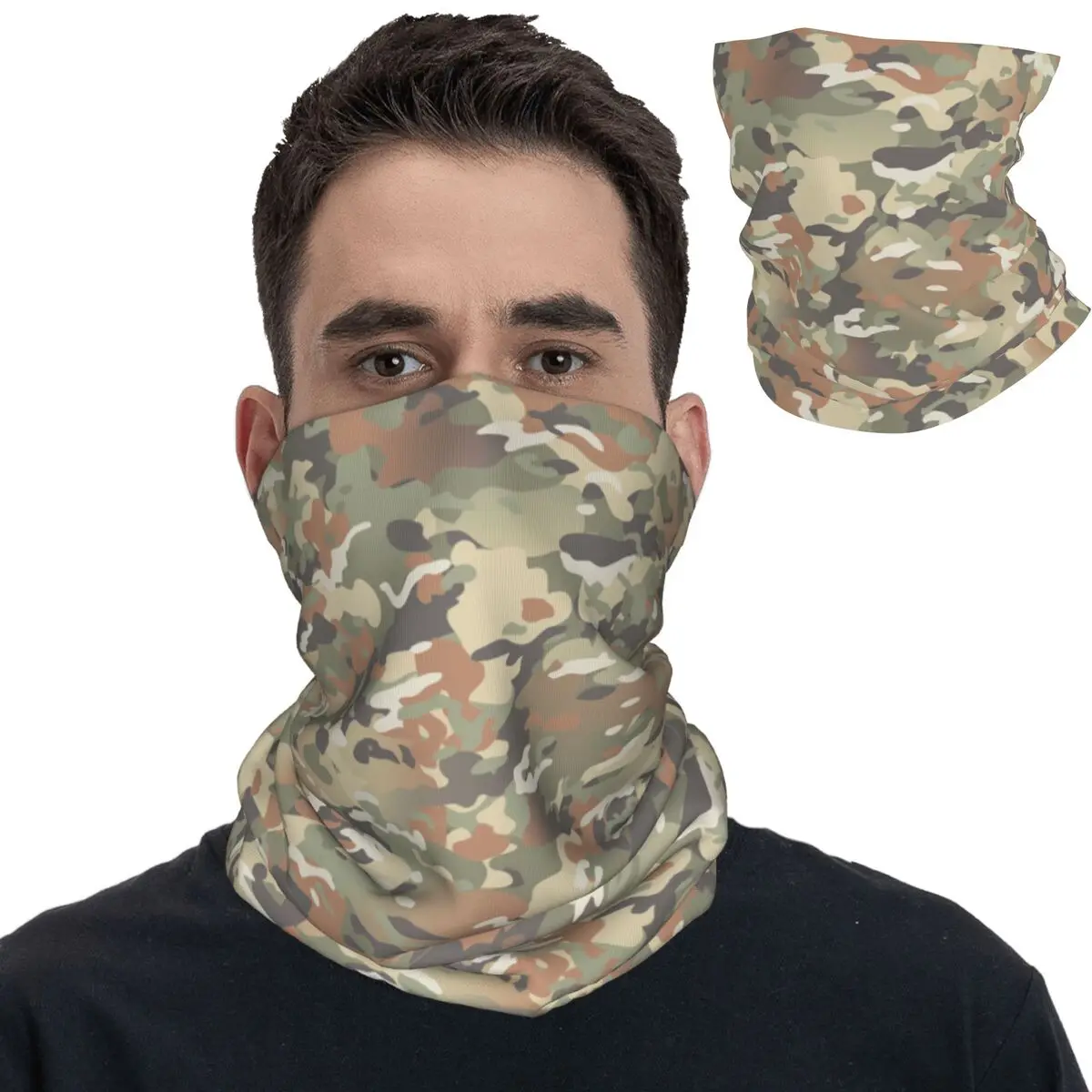 Camo Camouflage Bandana Neck Gaiter Printed Balaclavas Wrap Scarf Multi-use Headband Hiking Unisex Adult All Season