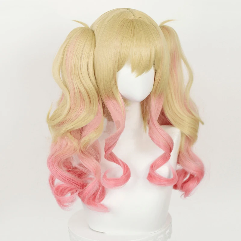 Tenma Saki Cosplay Perücke Projekt SEKAI BUNTE BÜHNE! Rosa Blonde Gemischt Wellenförmige Hitze Beständig Synthetische Tenma Saki Cosplay Haar