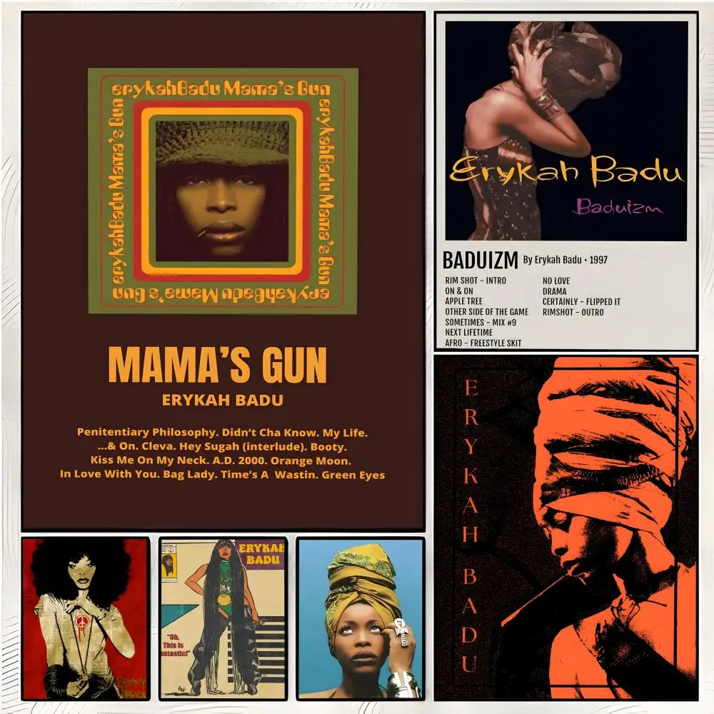 singer soul E-Erykah Badu Poster Superior Home Space Pub Indoor Decorative Art & Home Decor