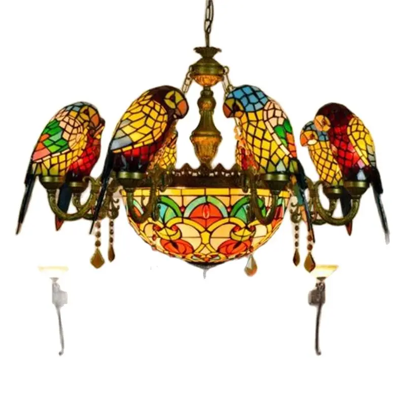 Tiff Parrot Chandelier Personality Creative Luxury Atmosphere Hotel Villa Restaurant Corridor Art Decorative Lights
