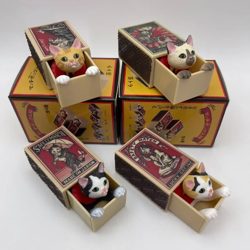 

Kitan Club Blind Box Cats - Matchbox Hide & Seek Figures, Siamese & Tabby Egg Toys, Cute Collectible Birthday Gift