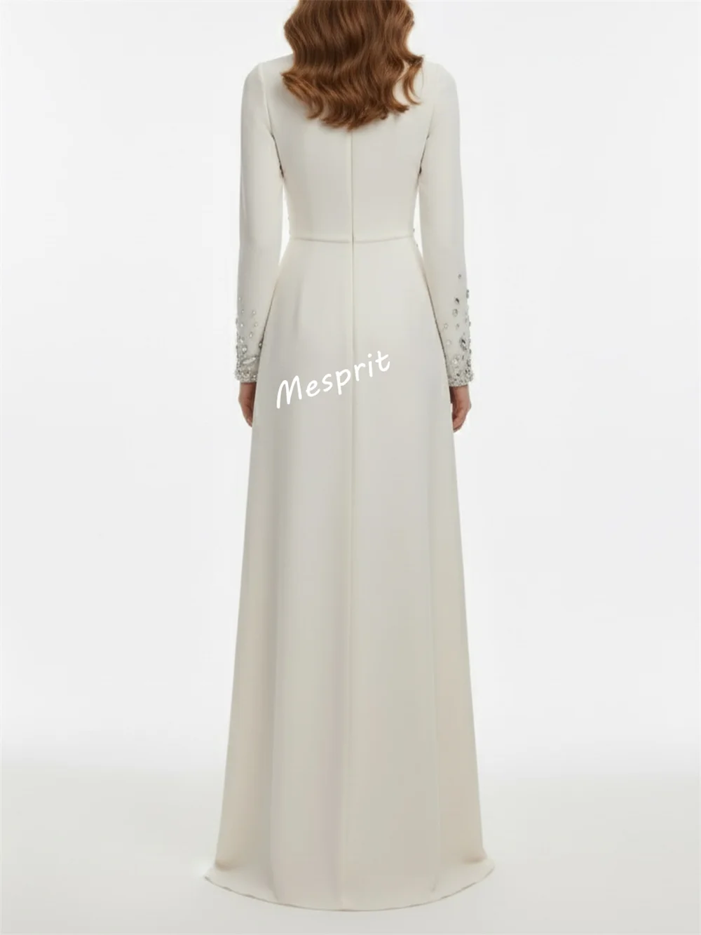 Customized Luxury Evening Dress Rhinestone O-Neck A-line Long Dresses Bespoke Occasion Elegant Party Wedding High Quality