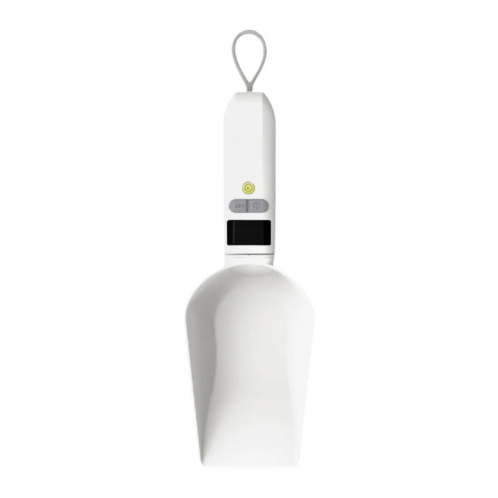 

Rechargeable Pet Food Scale Spoon White Measuring Tool High Precision Detachable Handle Kitchen Bath Electronic Grain Scales