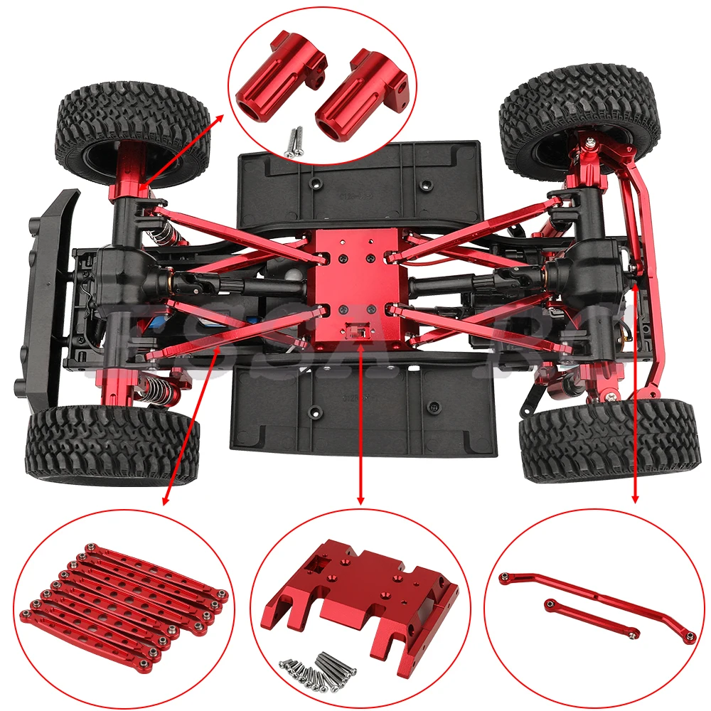 MN128 MN86 MN86S G500 Metal Shock Mount Servo Mount Steering Knuckle Links Rod C Hub Carrier Skid Plate 1/12 RC Car Upgrade Part