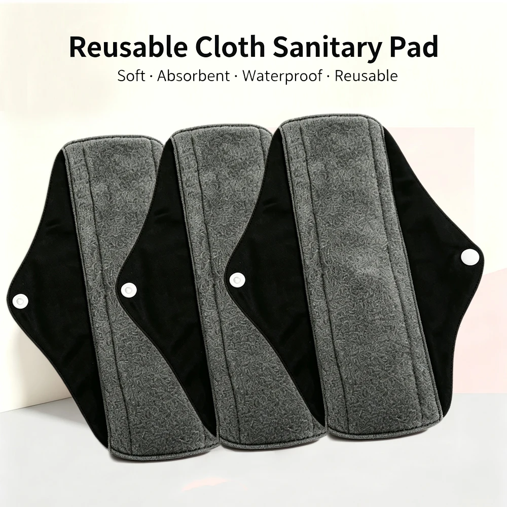 3/5/10pcs Reusable Menstrual Pads Soft Bamboo Cotton Sanitary Towels Washable Menstrual Period Panty Liner for Menstrual Care