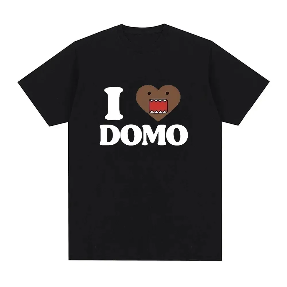 

Футболка I Love Domo Kun Fun, женская повседневная футболка в стиле ретро, футболка большого размера с короткими рукавами, уличная одежда, женские футболки, футболка