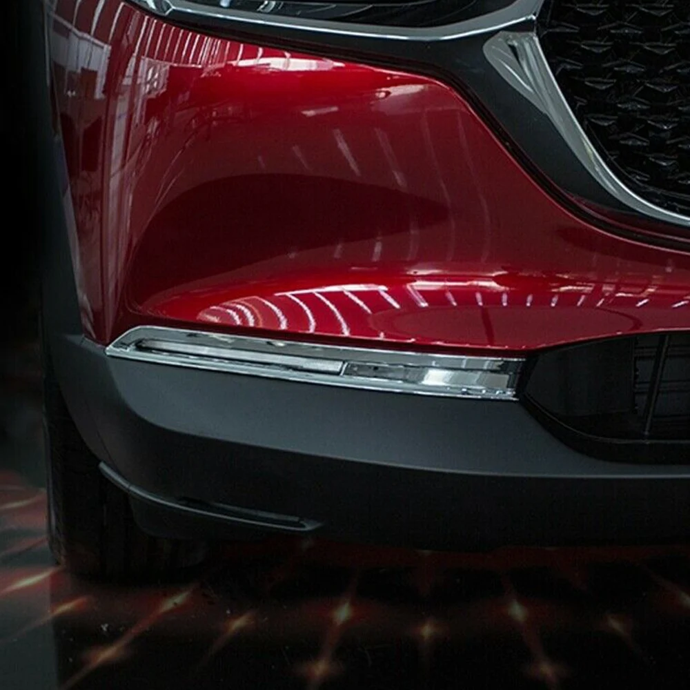 

For Mazda CX30 CX-30 2020 2021 Front&Rear Fog Light Cover Trim Sticker Rear Bumper Fog Lamp Frame (Chrome)