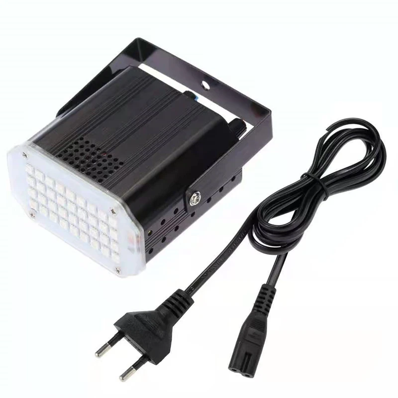 Luz estroboscópica de 36 LED con Control remoto, luces de escenario con Flash activado por sonido a todo color, color blanco, para discoteca, DJ,