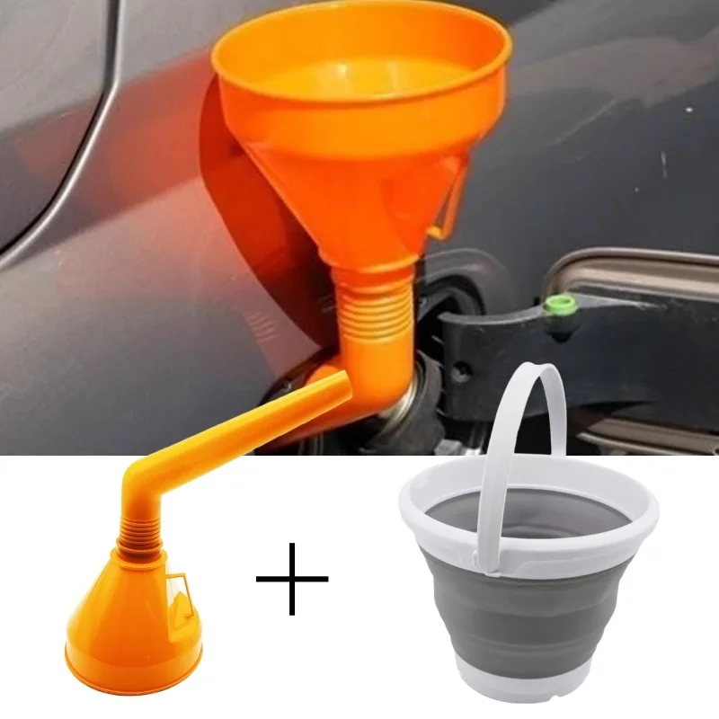 

Motorhome Water Funnel Filler Toilet Flush Filler Funnel & 10l Collapsible Folding Silicon Bucket For Caravan Campervan
