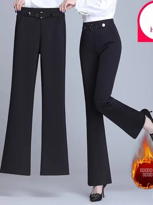 

plus Size Autumn Winter Thiened Fce Women's Pants High Waist Trousers for Middle-Aged And ly Comfortable Casual Wear