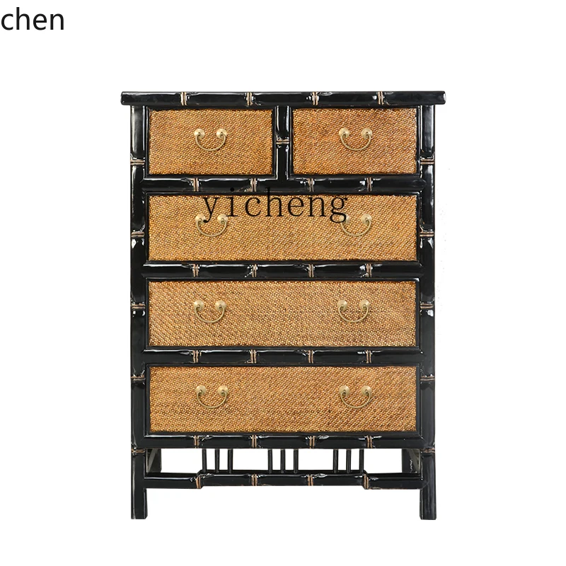 YFY  Cabinet Storage Cabinet Vintage  Chest of Drawers Wardrobe Hall Cabinet Mat Surface Antique Reproduction Furniture