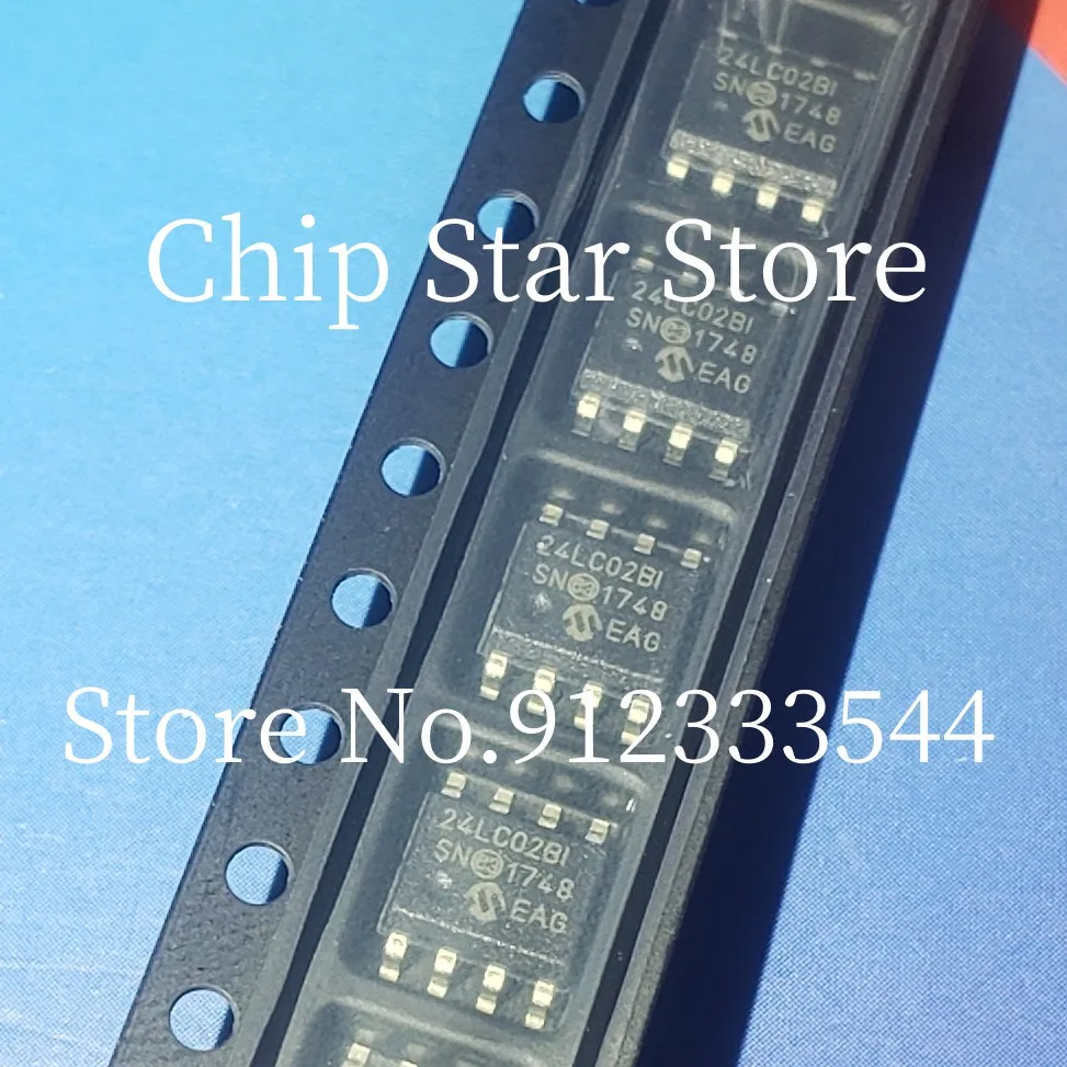 5-100pcs  24LC02B-I/SN  24LC02BT-I/SN  24LC02B  SOIC8  EEPROM  2 Kbit 256 x 8bit Serial I2C (2-Wire) 100%New And Original