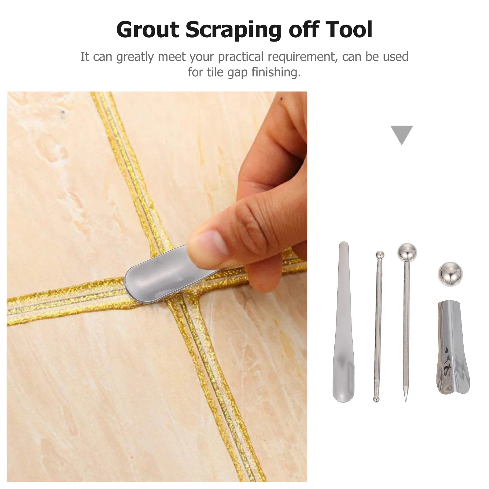 

1Set Tile Caulk Finishing Tool Set Metal Sealant Scraper and Pressing Tool for Tile Joint Repair Caulking Finishing