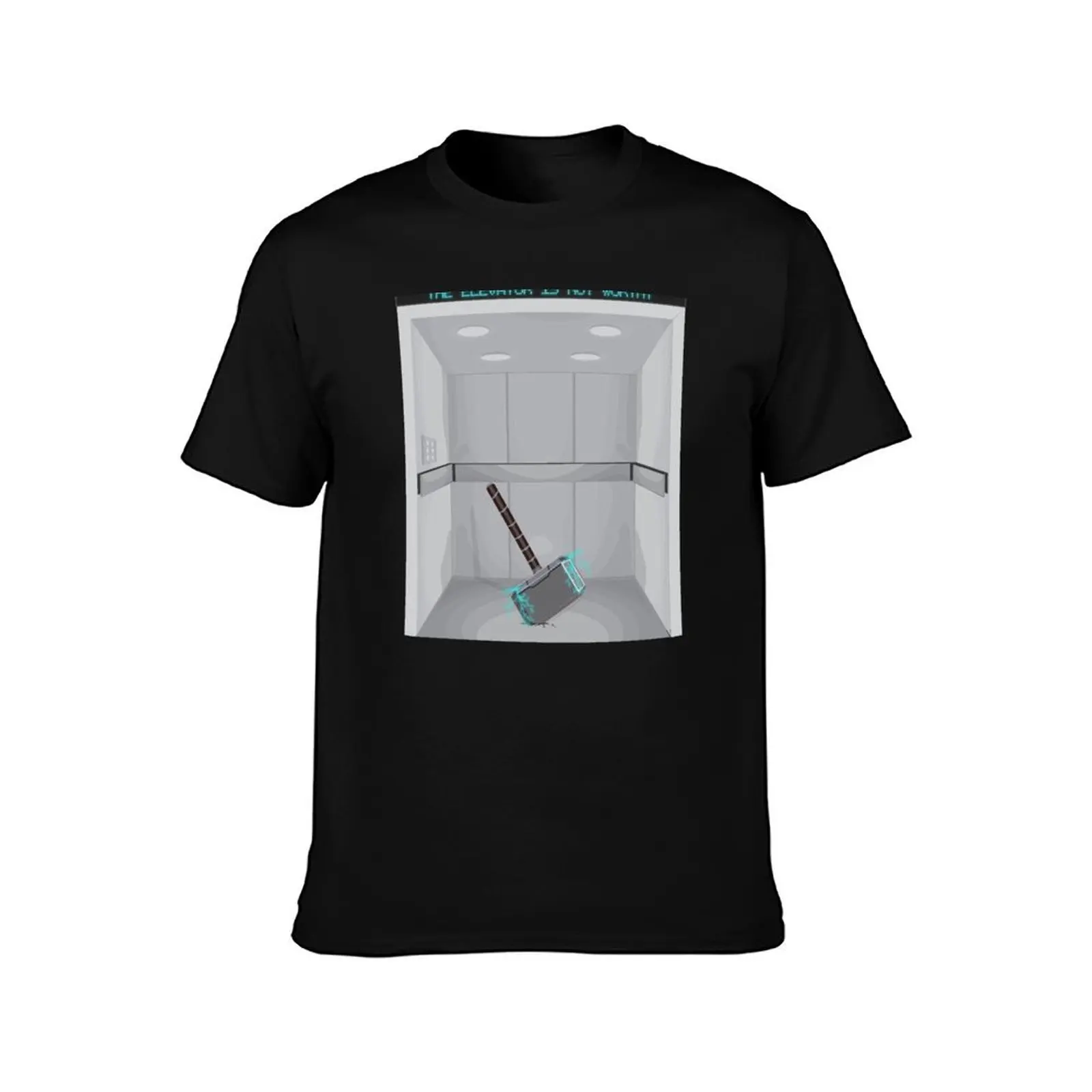 The elevator is not worthy T-Shirt Summer Casual Cotton Tee Oversized Streetwear Tops Vintage Graphic Print Unisex Men Women
