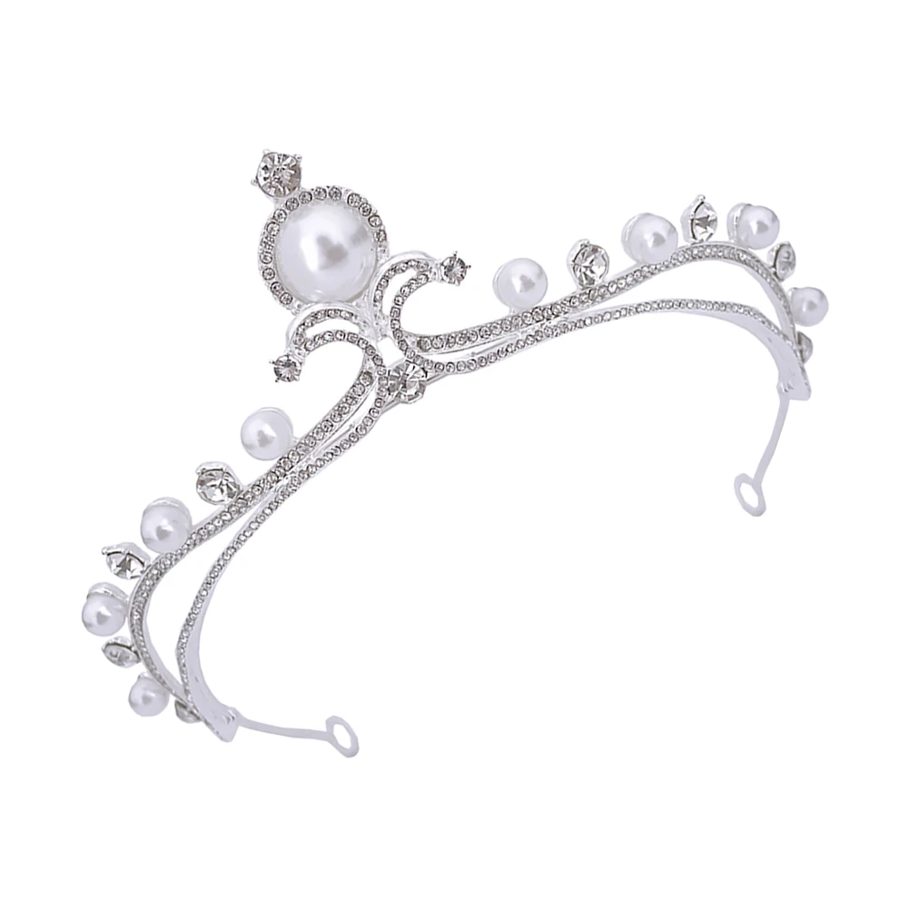 

Bridal Rhinestone Pearl Tiara Wedding Crown Bride Headband Elegant Rhinestone Pearl Headpiece Bridal Headdress