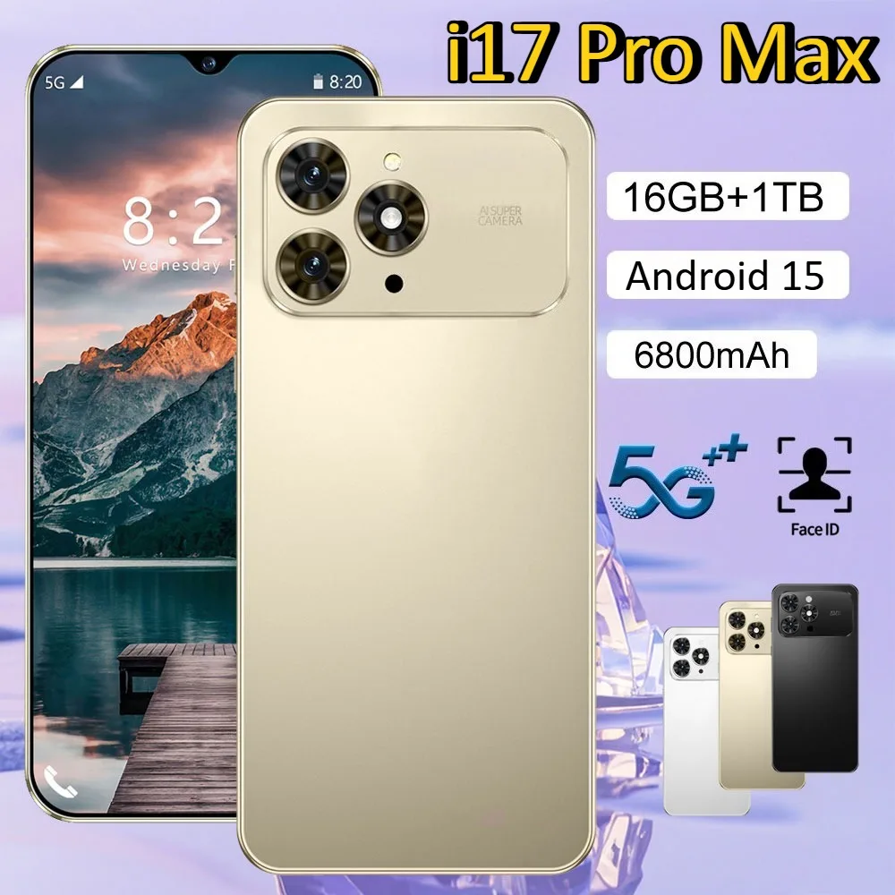 

2025 New i17 Pro Max HOT 7.0inch Original Intelligent 5G Dual Card Dual Standby Android 15 System Global Version 6800mAh Battery