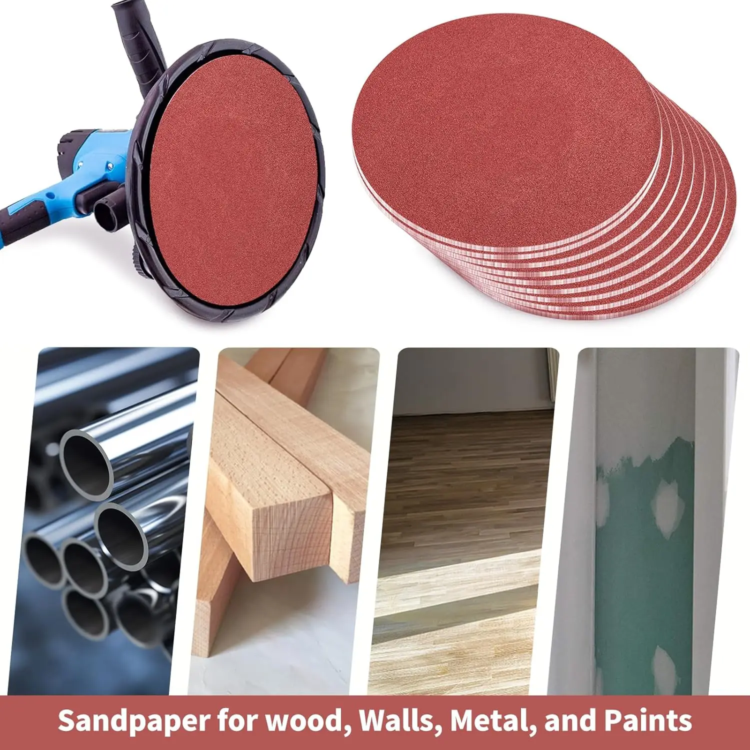 ورق صنفرة مستدير 6 بوصة غير مسامي 40-2000 ملحق تلميع حصى لأعمال النجارة المعدنية يناسب معظم المطاحن الكهربائية #5